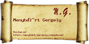 Menyhárt Gergely névjegykártya